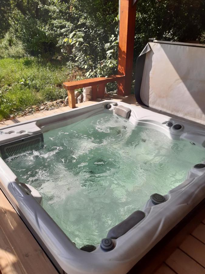 Chambre familiale avec piscine chauffée et jacuzzi Bernadets-Debat Esterno foto